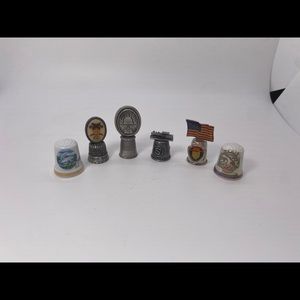 Vintage thimbles set of 6 pieces # 347